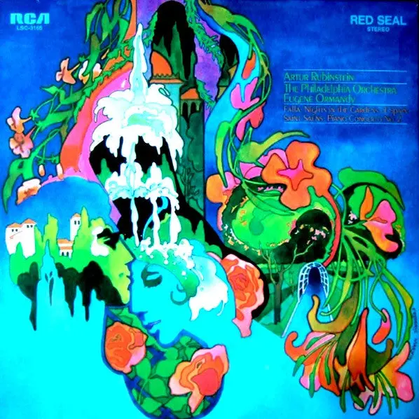 Arthur Rubinstein With The Philadelphia Orchestra And Eugene Ormandy - Falla: Nights In The Gardens Of Spain / Saint-Saëns: Piano Concerto No. 2 (Lp, Album) (Vg+) 1