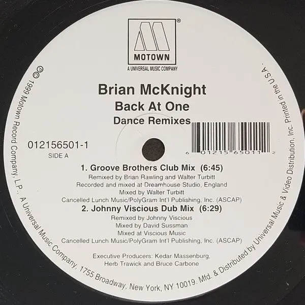 Brian Mcknight - Back At One (Dance Remixes) (12") (M) 1