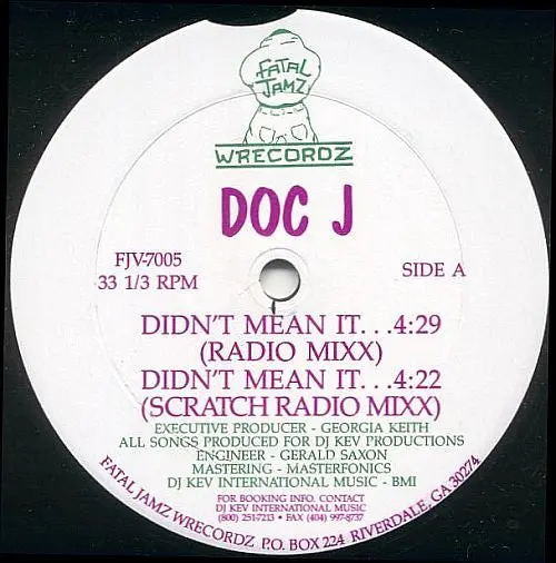 Doc J (3) - Didn't Mean It (12") (Nm Or M-) 1