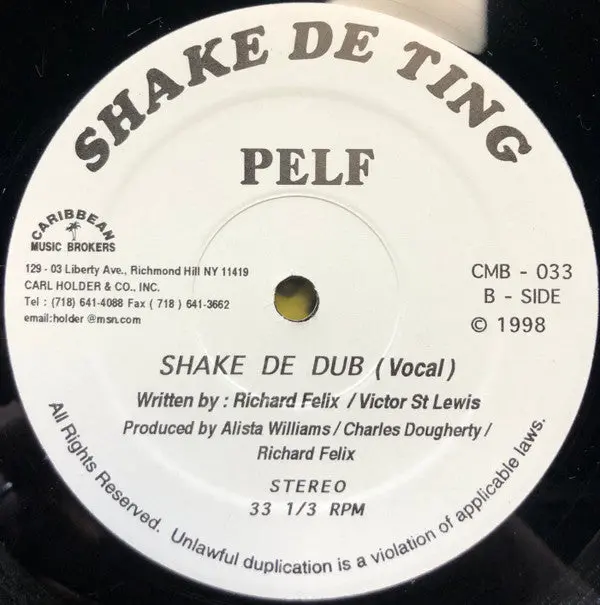 Pelf (2) - Shake De Ting (12") (Nm Or M-) 1