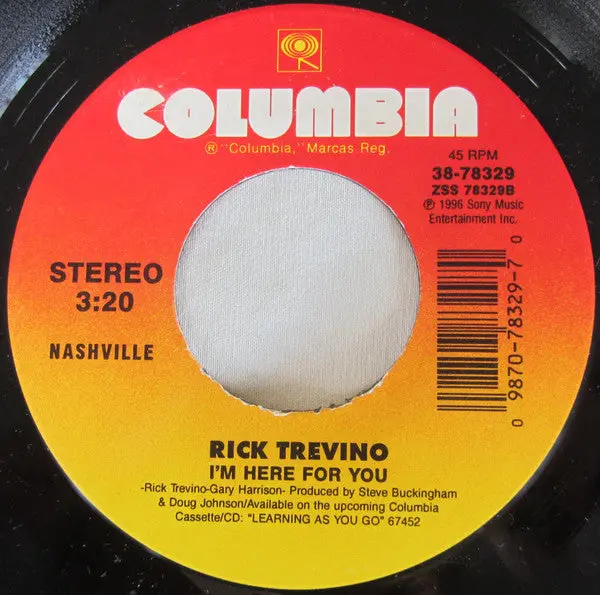 Rick Trevino - Learning As You Go / I'm Here For You (7") (Vg+) 1