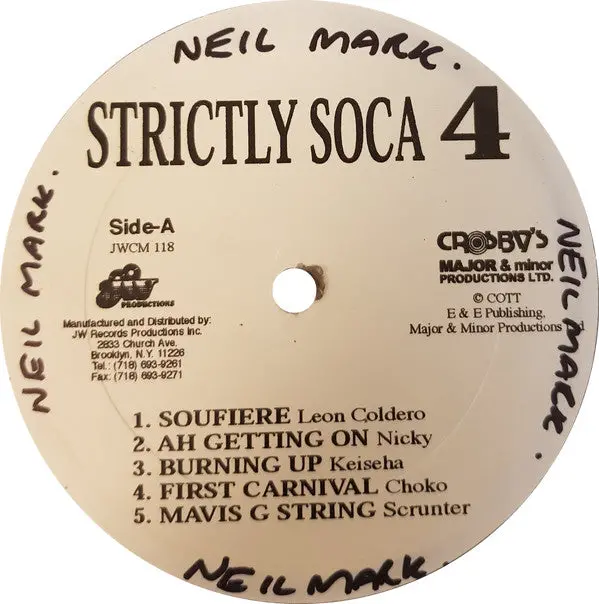 Various - Strictly Soca 4 (Lp, Comp) (Vg+) 1