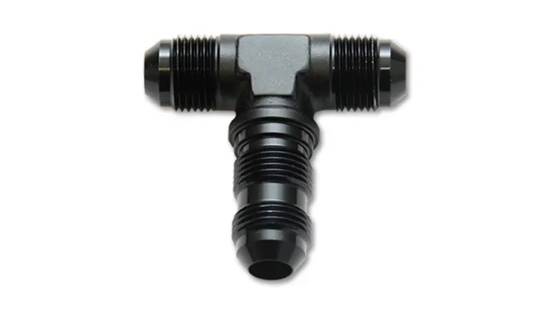 Vibrant Performance -6An Bulkhead Adapter Tee Fitting – 6061 Anodized Black Aluminum 1